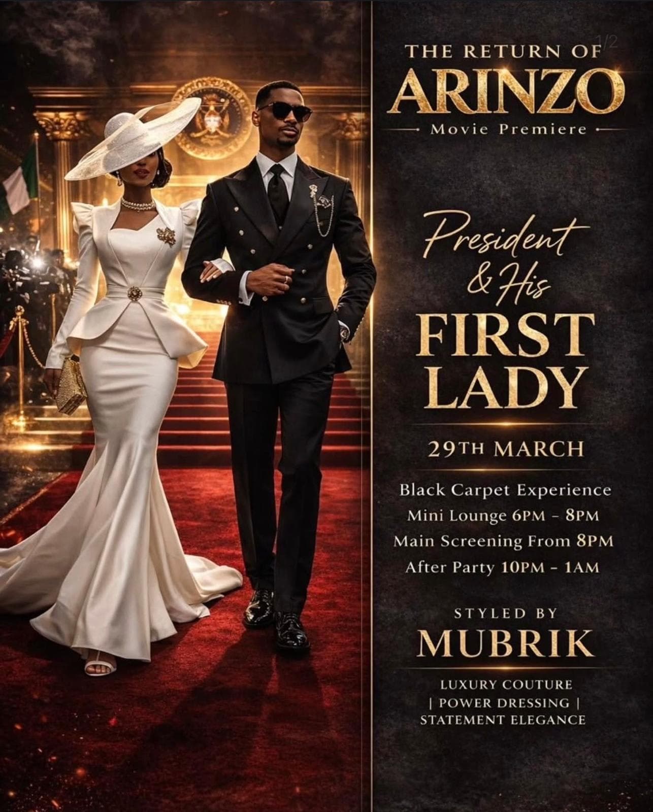 THE RETURN OF ARINZO: Iyabo Ojo Sets Lagos Ablaze With a Presidential‑Themed Nollywood Premiere